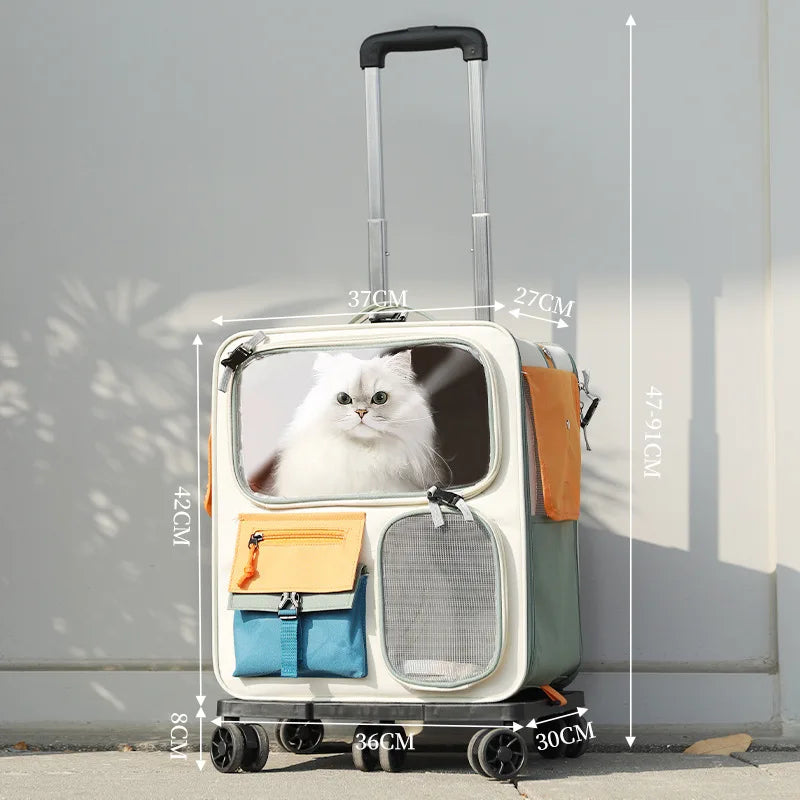 Hoopet Portable Pet Trolley Bag For Cats And Small Dogs