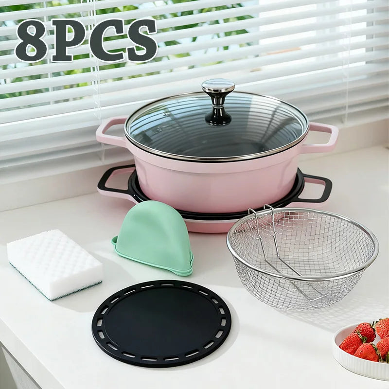 Nonstick 8-Piece Cookware Set Induction Compatible PFOA Free