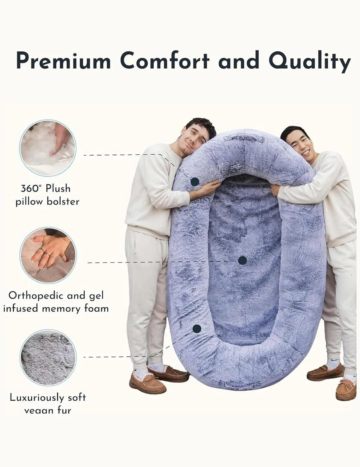 Human Dog Bed for Adults and Kids With Memory Foam