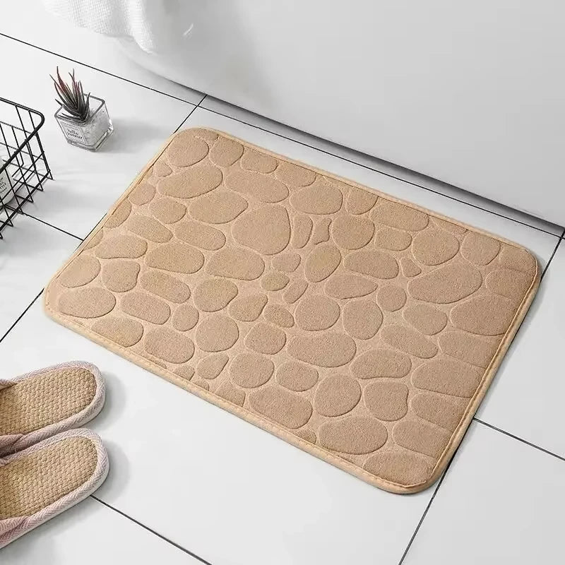 NONECN Memory Foam Embossed Velvet Carpet Non Slip Mat Home