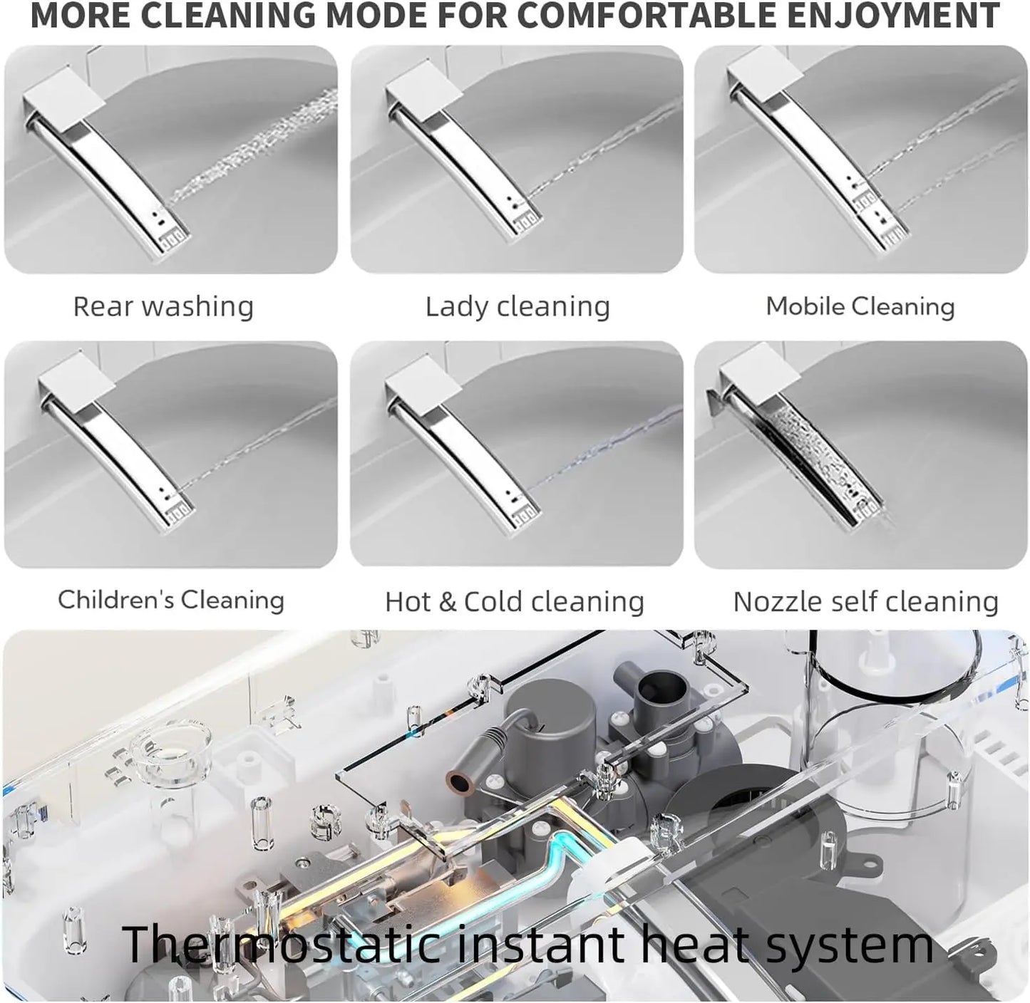 Elongated Smart Toilet with Bidet Built in, ADA Bidet Height, Foam Dispenser, One-Piece Toilet with Instant Warm Water and Dryer