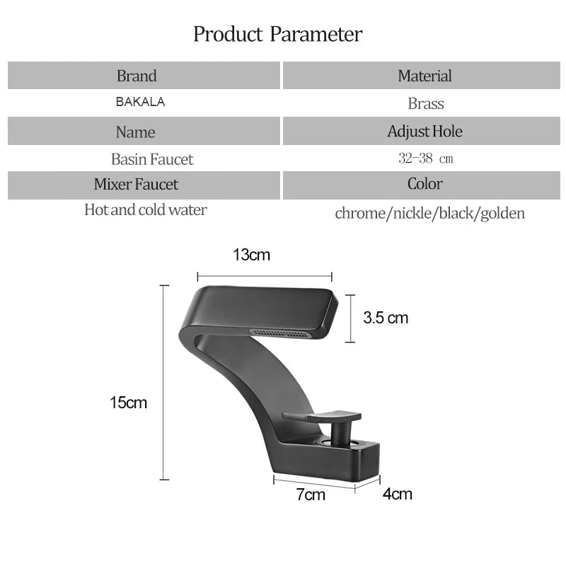 Bakala Deck Mounted Basin Faucet Single Hole Brass Mixer