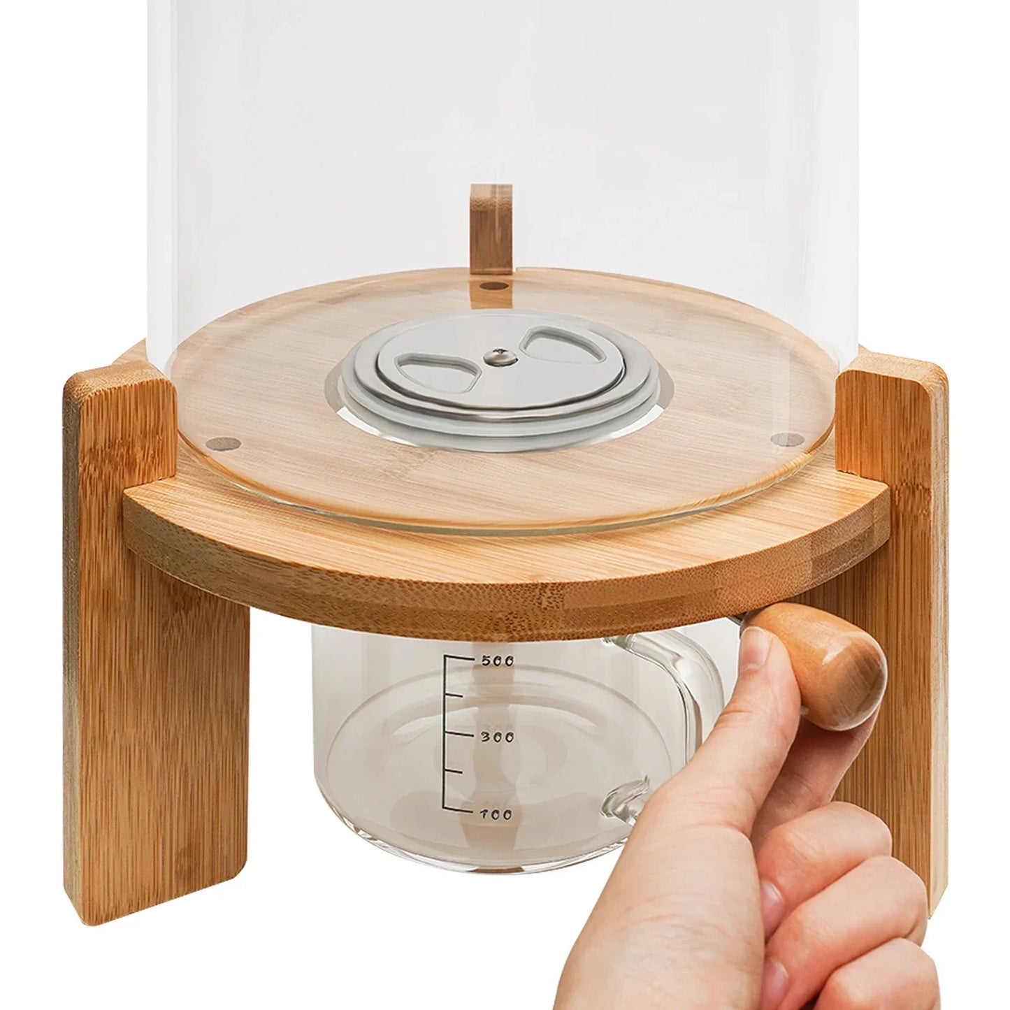 Bymaocar Rice Dispenser Glass Storage Container With Airtight Lid