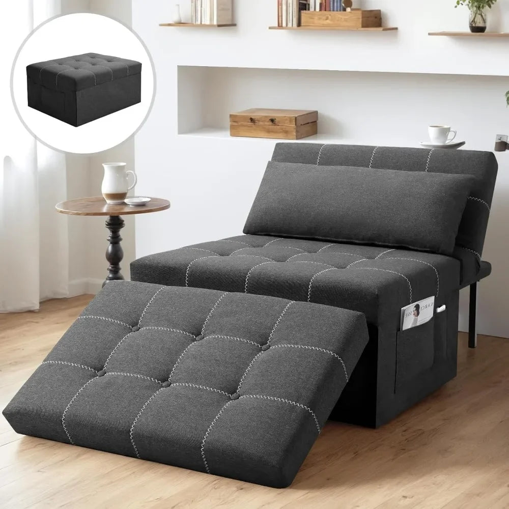 Convertible Sleeper Chair 4 in 1 Multifunctional Foldable Ottoman Bed