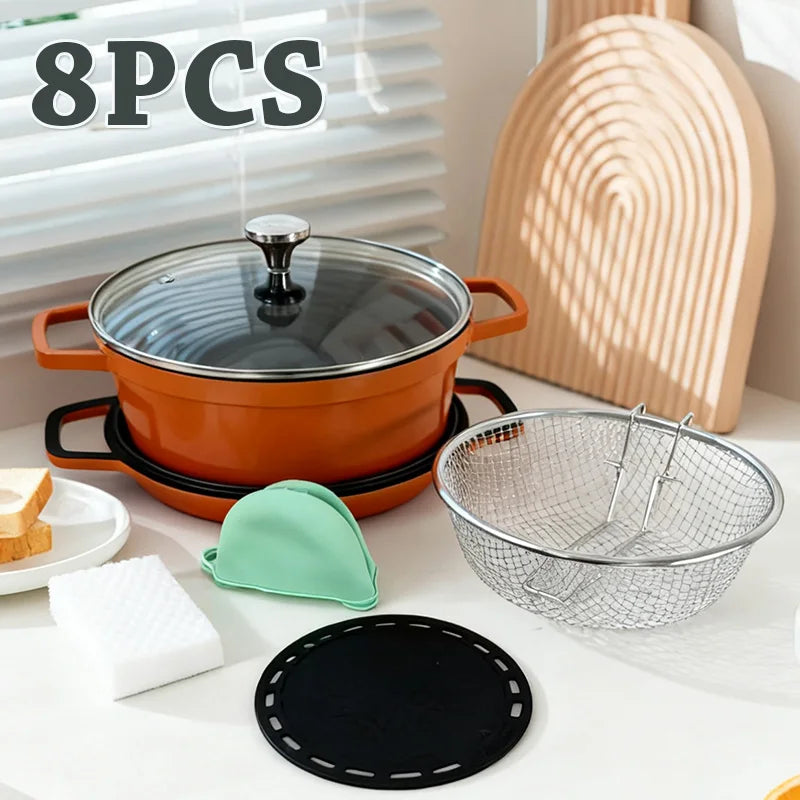 Nonstick 8-Piece Cookware Set Induction Compatible PFOA Free