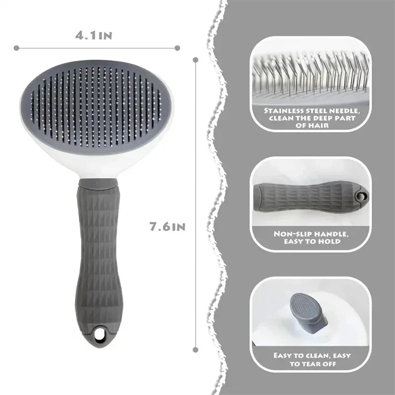 AEHOME Self Cleaning Grooming Brush For Dogs And Cats Dematting