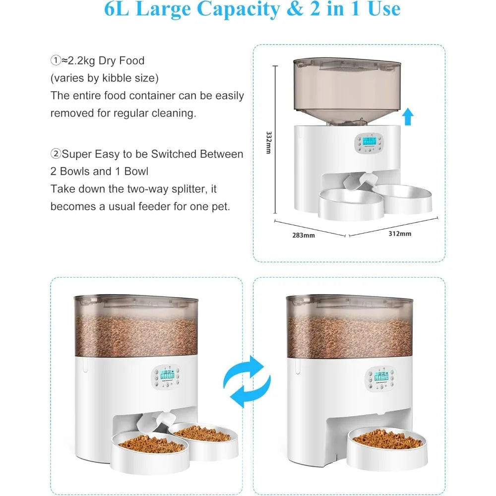 Automatic Cat Feeder With WiFi Timed Dispenser For Cats