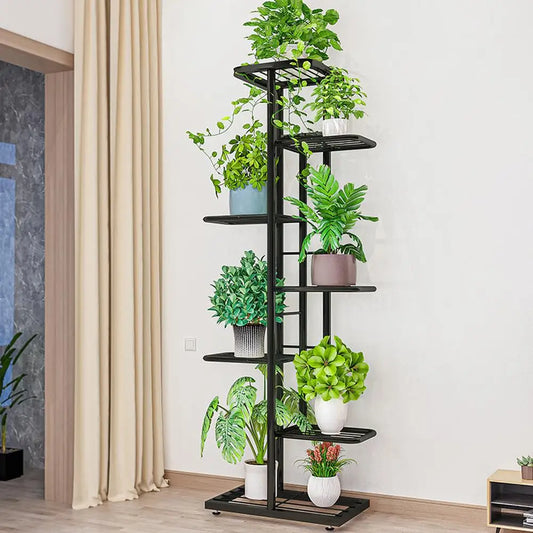 HiMISS 7 Tier Plant Stand Indoor Outdoor Metal Shelf