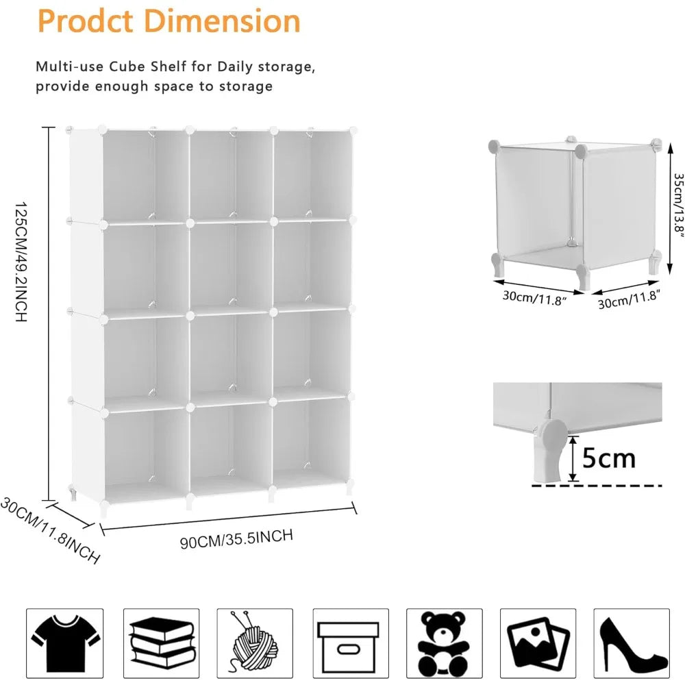 Cube Storage Organizer Bookshelf Plastic Closet Shelves