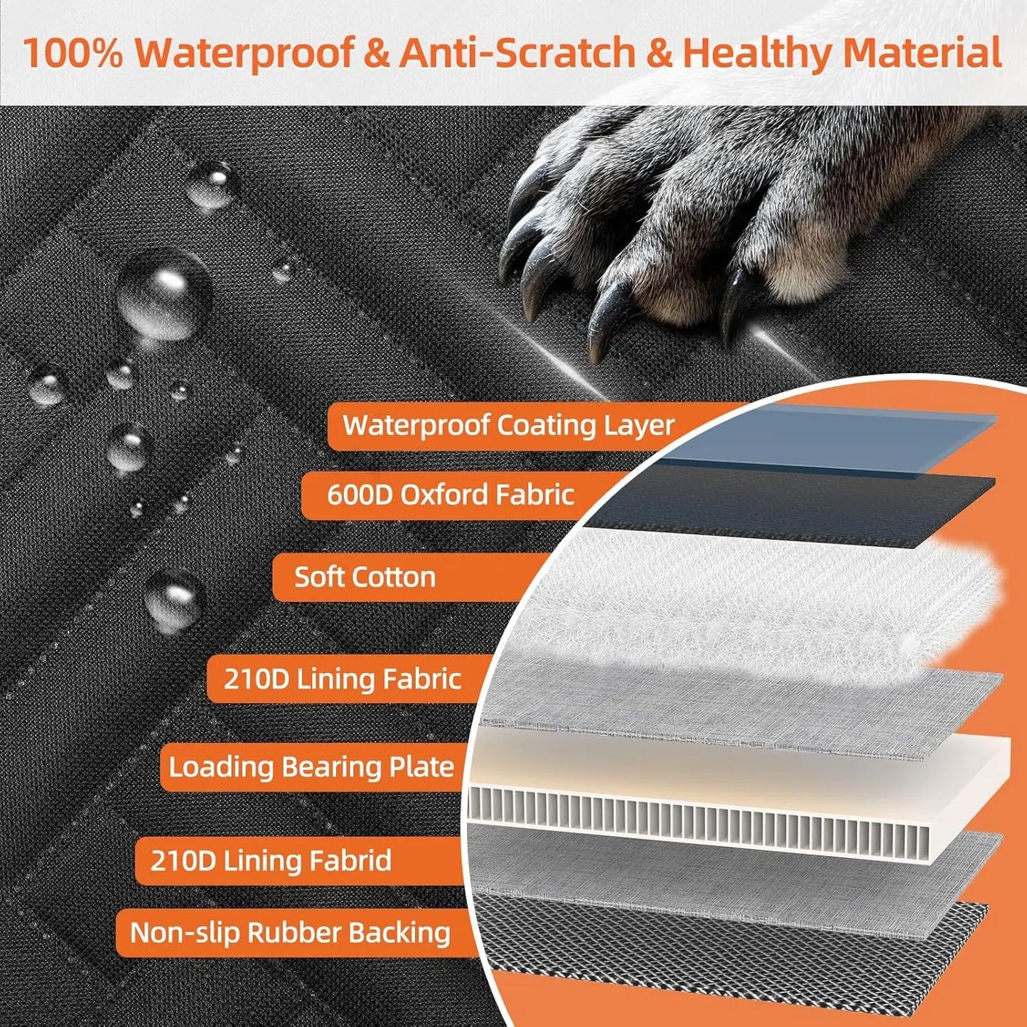YQXH Back Seat Extender For Dogs Mesh Window Hard Bottom