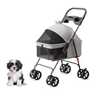 DAFIFY Four Wheel Foldable Pet Stroller For Dogs And Cats