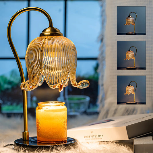 Tulip Flower Warm Candle Lamp Night Light Bedside Table Lamp