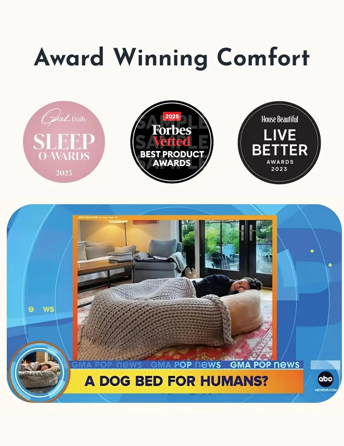 Human Dog Bed for Adults and Kids With Memory Foam