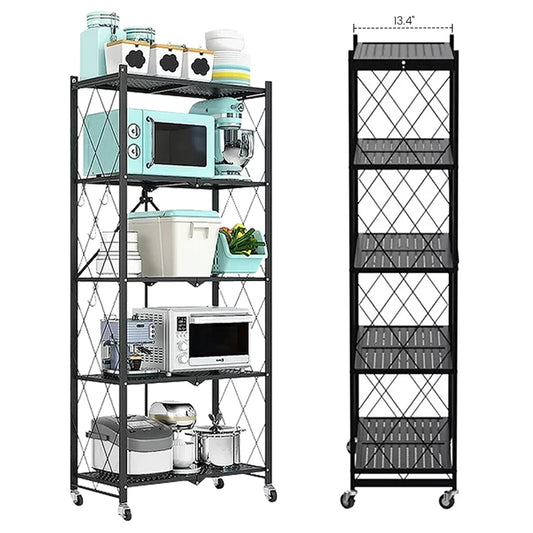 Hign Concerned 5 Tier Metal Storage Shelving Unit On Wheels