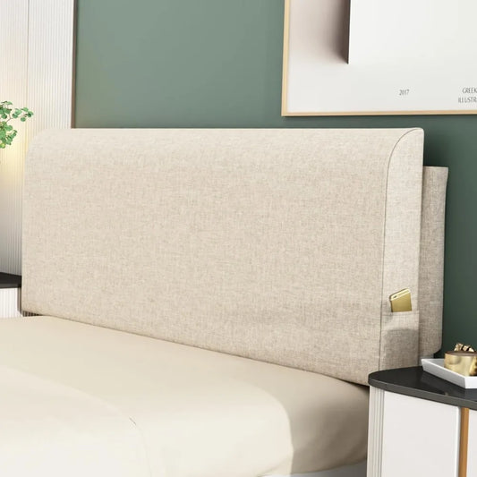 Upholstered King Headboard, No Tools Needed, Wall Mounted Headboard with Removable Washable Linen Cover, Multi-Functional Back