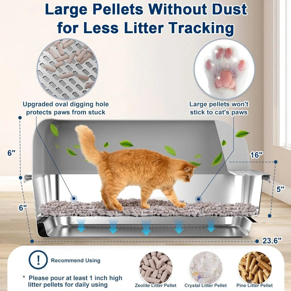 Paw Libe Stainless Steel Sifting Litter Box With Drawer
