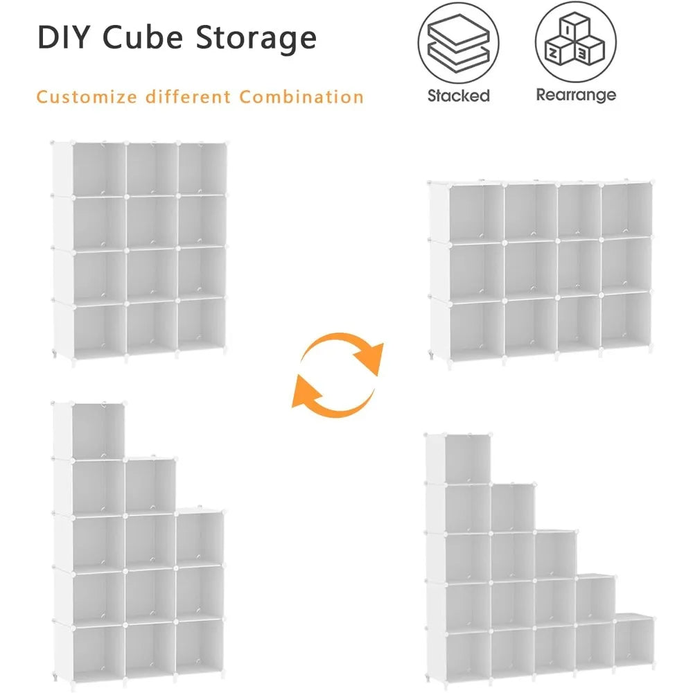Cube Storage Organizer Bookshelf Plastic Closet Shelves