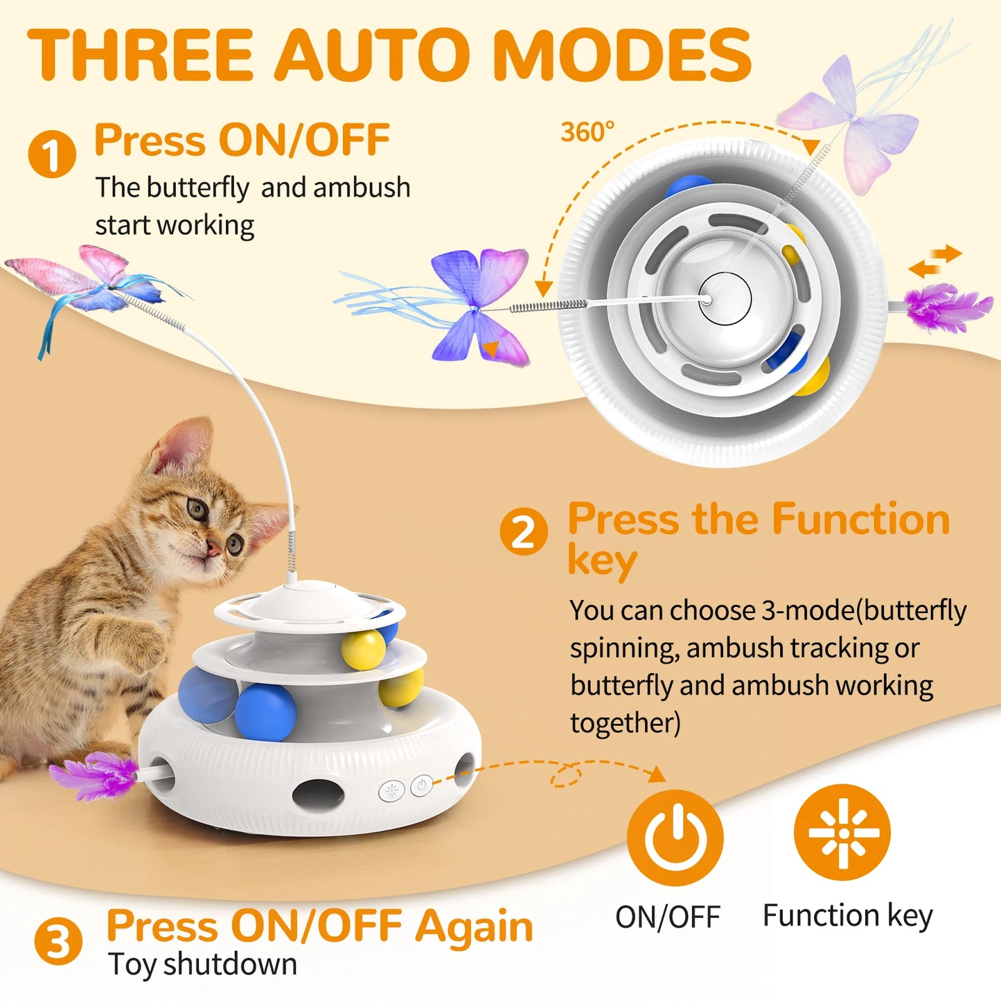 Chargeable Cat Laser Interactive Indoor Puzzle Toy Teaser Feather