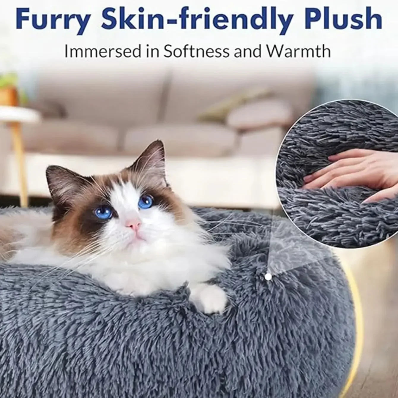 NONECN Round Plush Cozy Best Pet Bed For Large Dogs
