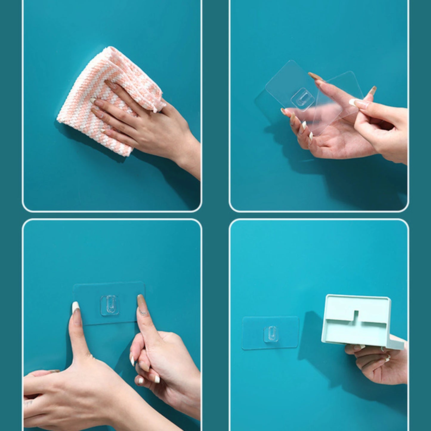 Two Piece Self Adhesive Bathroom Storage Shelves No Drill