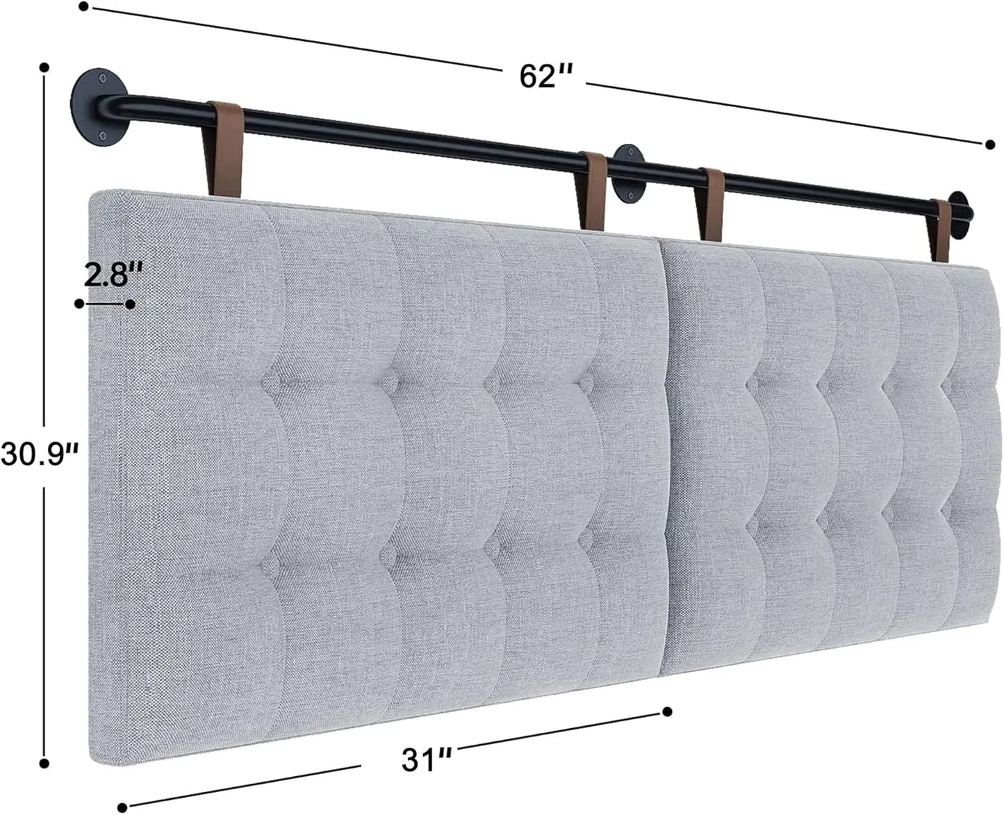 Headboards for Queen Size Bed, Wall Mounted Headboard with Fine Linen Upholstery and Button Tufting, Adjustable Heigh