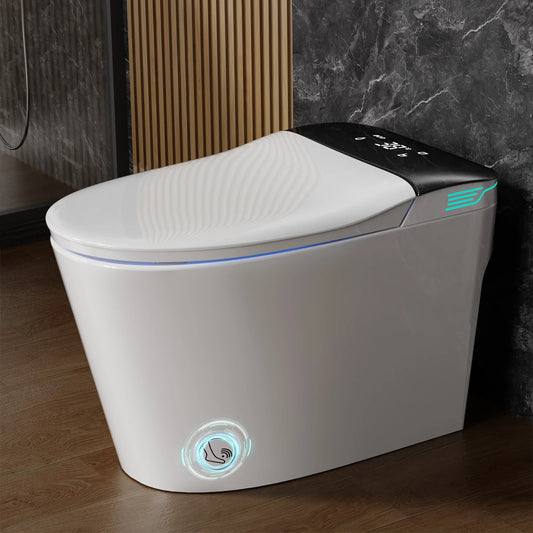 Elongated Smart Toilet with Bidet Built in, ADA Bidet Height, Foam Dispenser, One-Piece Toilet with Instant Warm Water and Dryer
