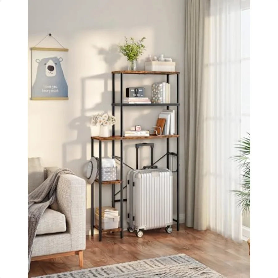 Over The Toilet Storage 6Tier Bathroom Organizer Shelf OverToilet Storage Cabinet with Toilet Paper Hook Space Saving for Bathr