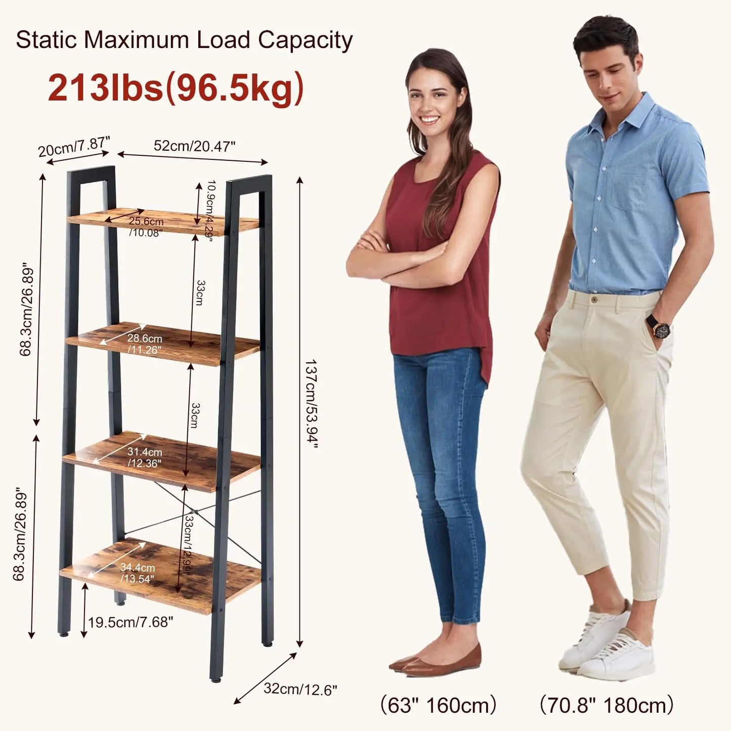 JHK 4 Tier Display Bookshelf Wooden Storage Shelf Stand