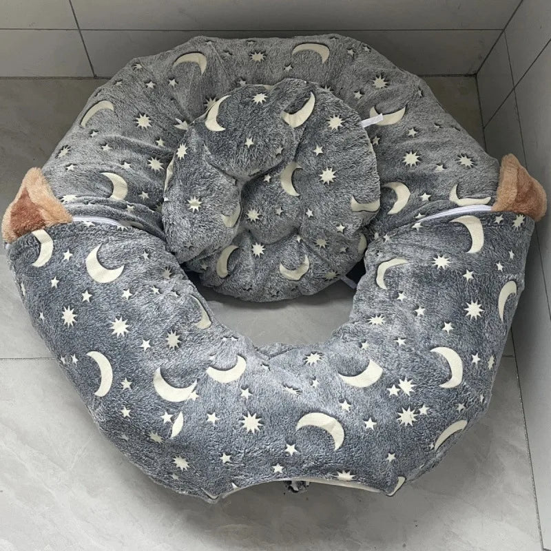 Luminous Flannel Cat Tunnel Nest Foldable Warm Light Luxury