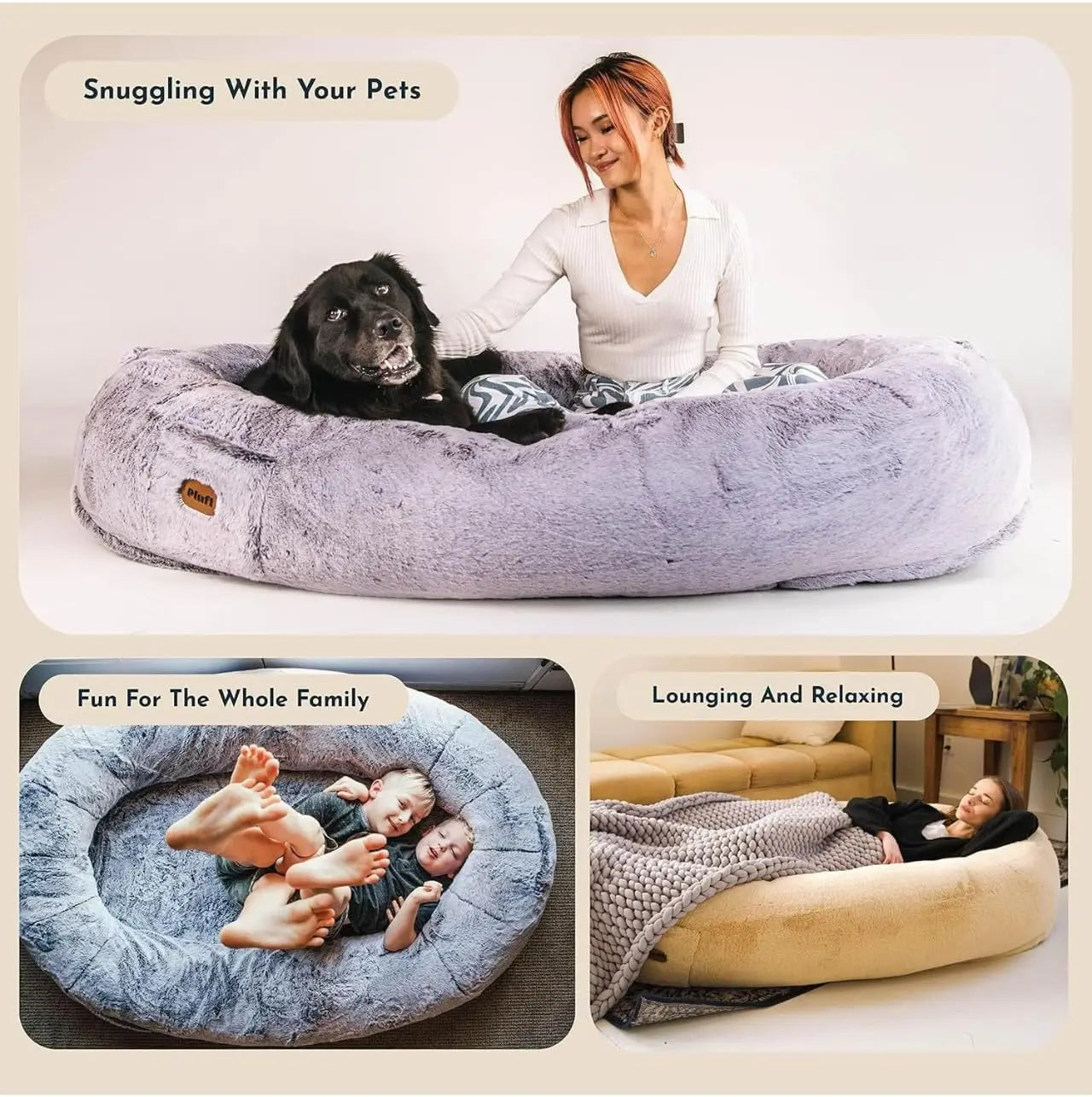 Human Dog Bed for Adults and Kids With Memory Foam