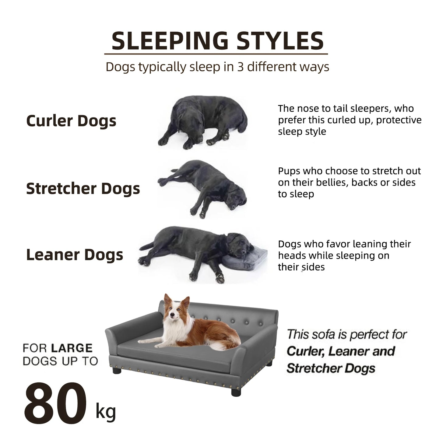 BINGOPAWCN Elevated Dog Bed Sofa Mat Microfiber Leather Cover