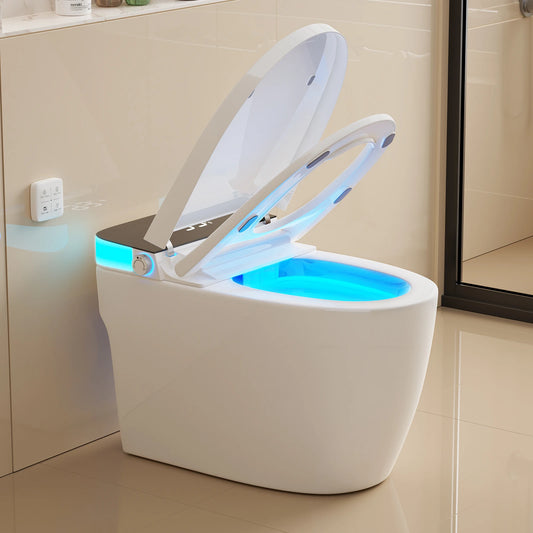 Smart Heated Bidet Toilet Seat Temperature Display Remote