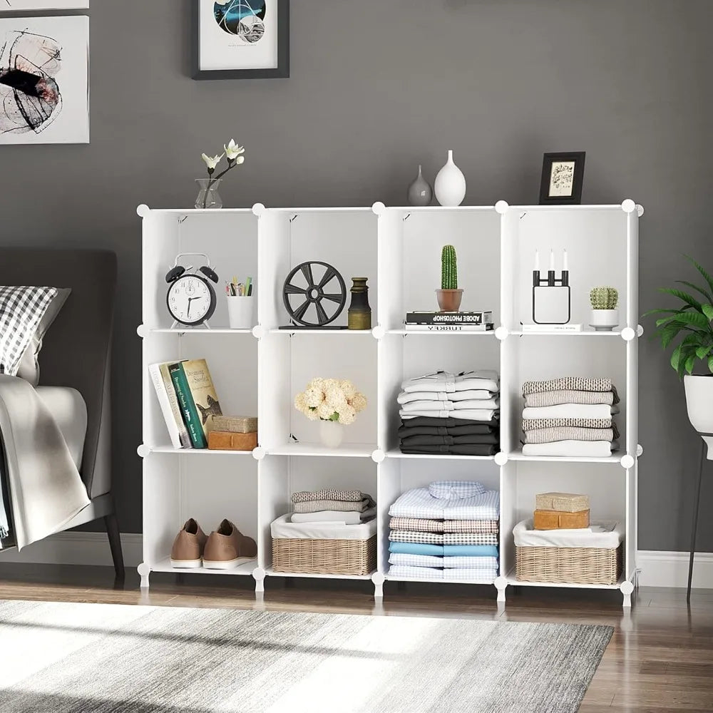 Cube Storage Organizer Bookshelf Plastic Closet Shelves