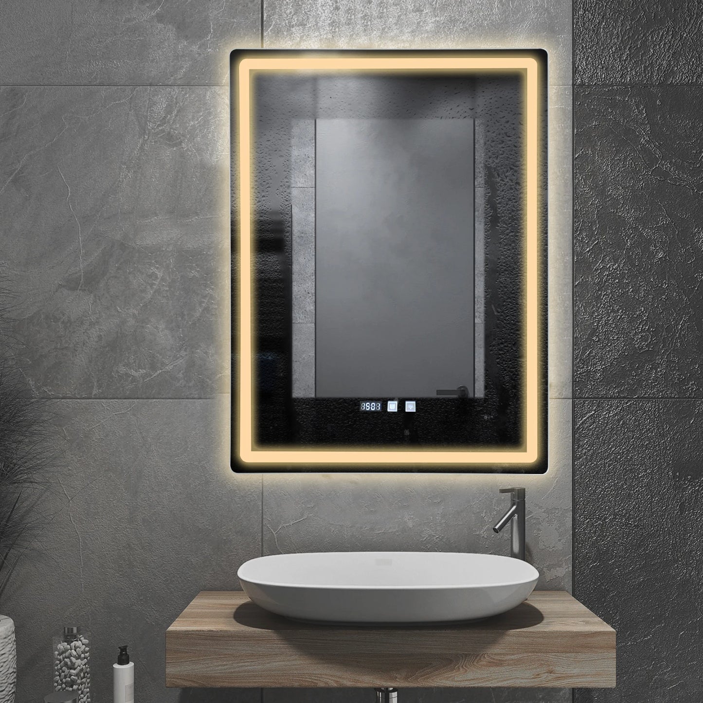 Led Bathroom Mirror With Light Bathroom Mirror With Light Clock Time Dimmable Anti Clock Mirror Smart Mirror