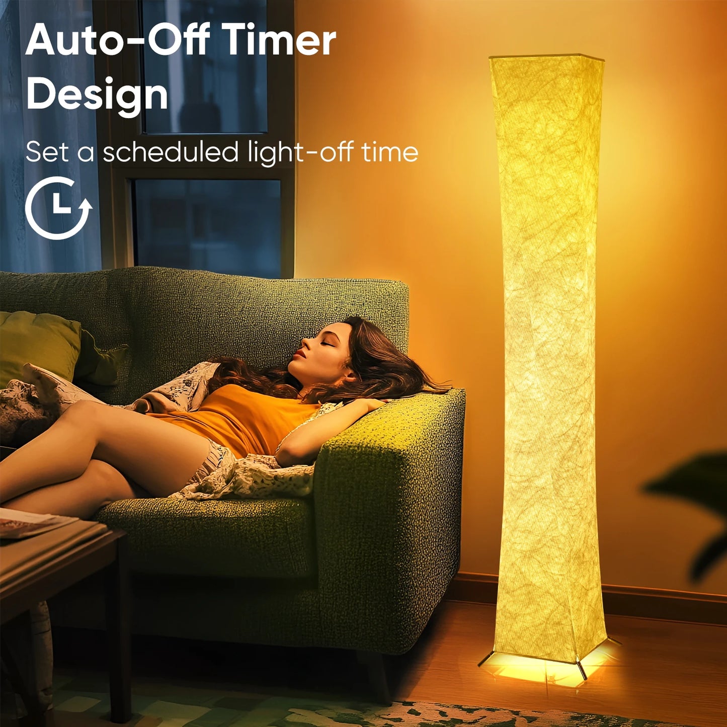 Soft Light Floor Lamp With Warm 3000K LED Tyvek Shade