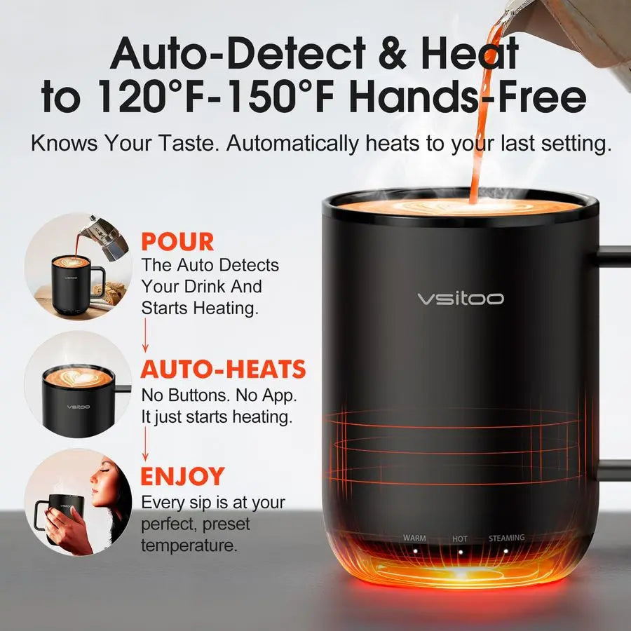XMSJ S3 Plus Heated Smart Mug With AutoSensing AI
