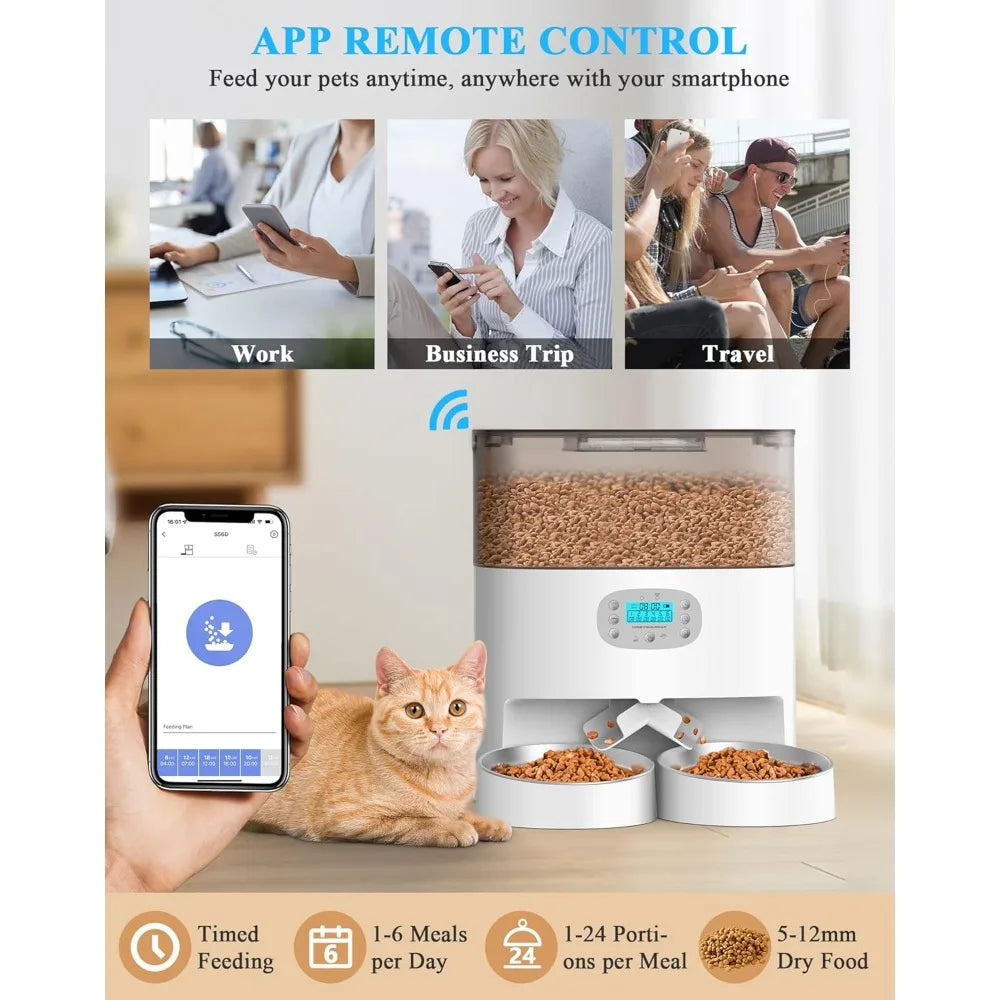 Automatic Cat Feeder With WiFi Timed Dispenser For Cats