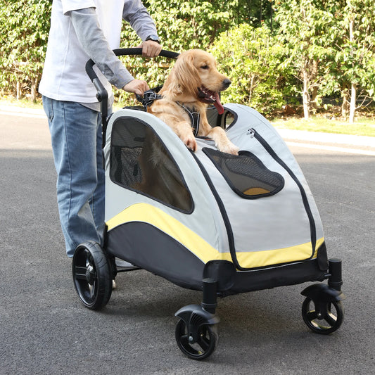 BINGOPAW Four Wheel Dog Stroller Trolley Carrier Foldable For Dogs