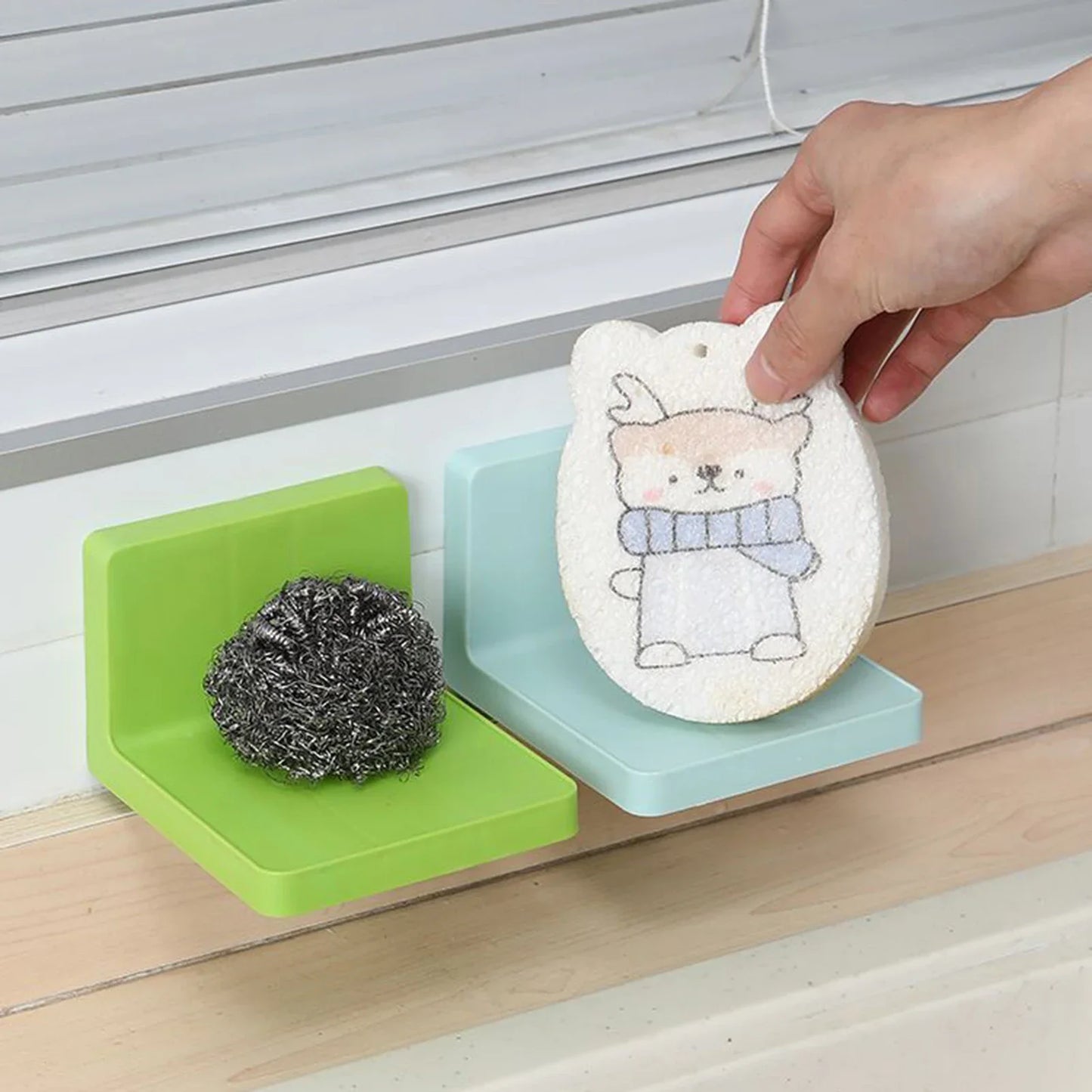Two Piece Self Adhesive Bathroom Storage Shelves No Drill