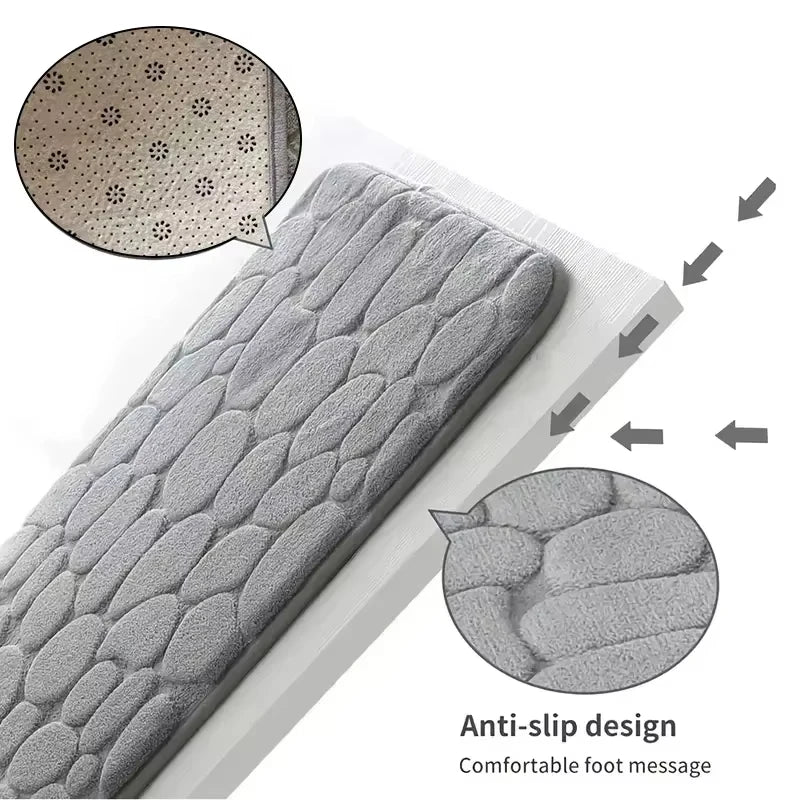 NONECN Memory Foam Embossed Velvet Carpet Non Slip Mat Home