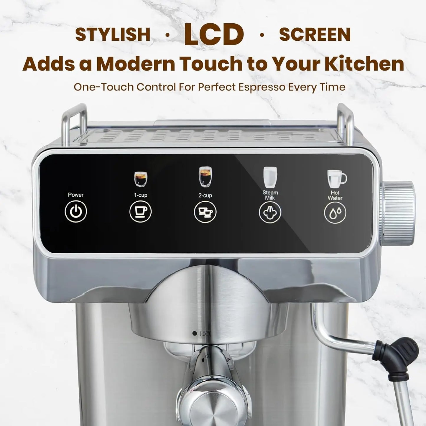 Iosn Espresso With Touchscreen 20 Bar Milk Frother Coffee Machine