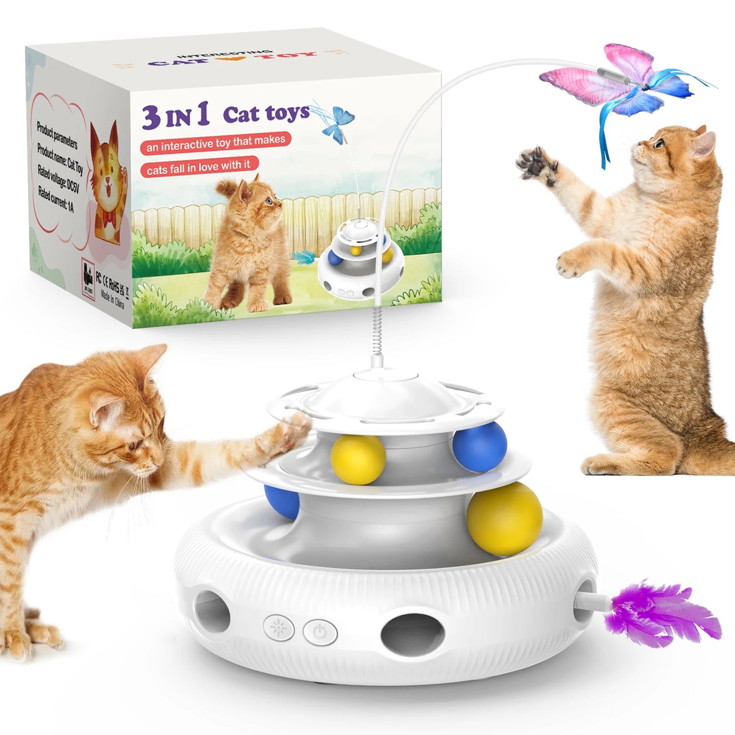 Chargeable Cat Laser Interactive Indoor Puzzle Toy Teaser Feather