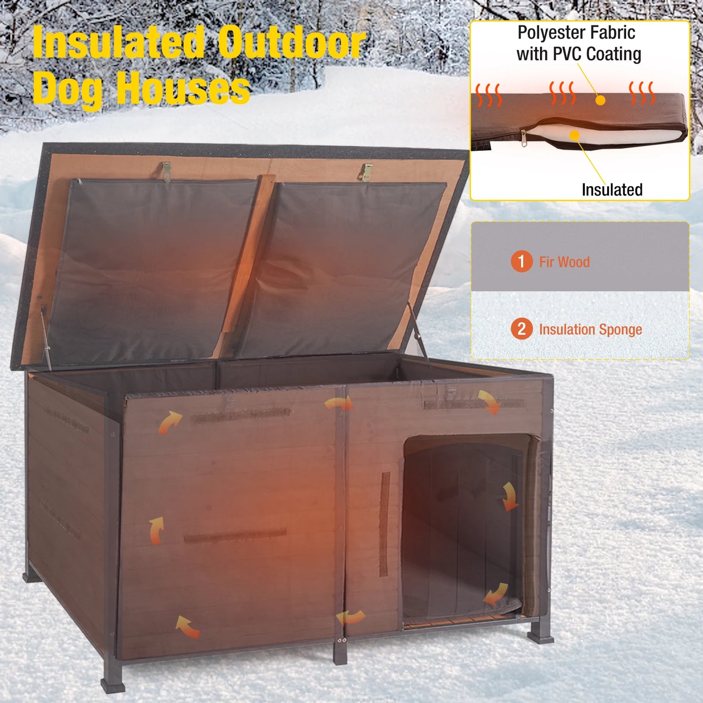 Extra Large Insulated Dog House| Soft Liner Inside
