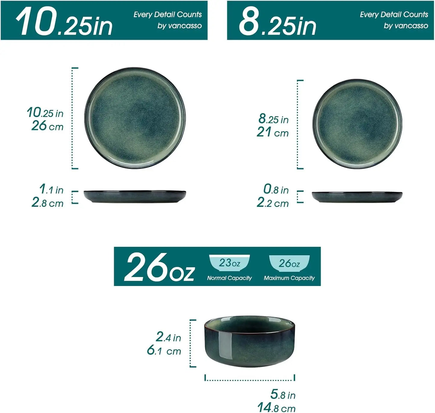 Starry 12 Piece Dinnerware Set With Reactive Glaze Plates Bowls