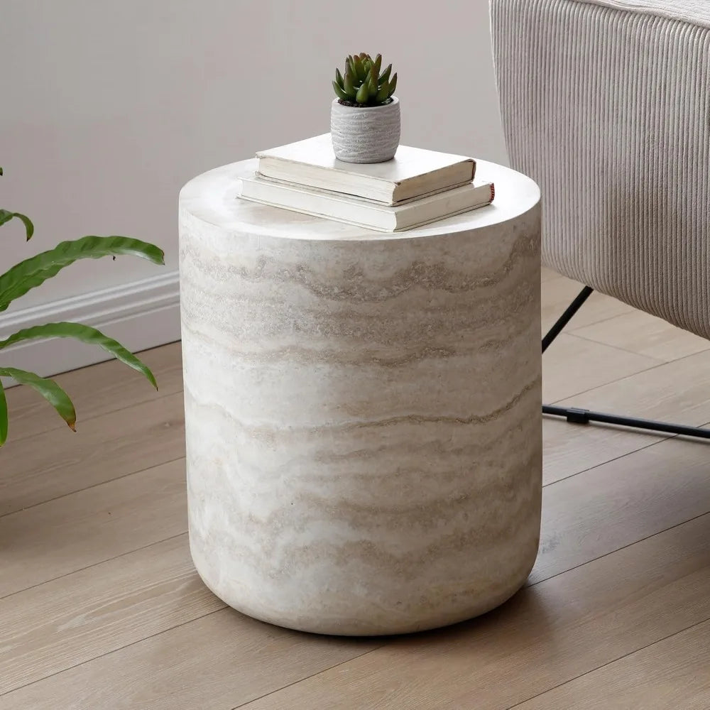 15.74 Inch Small Side Table for Living Room, Round Coffee Table Modern Center End Table for Small Space Apartment, Office