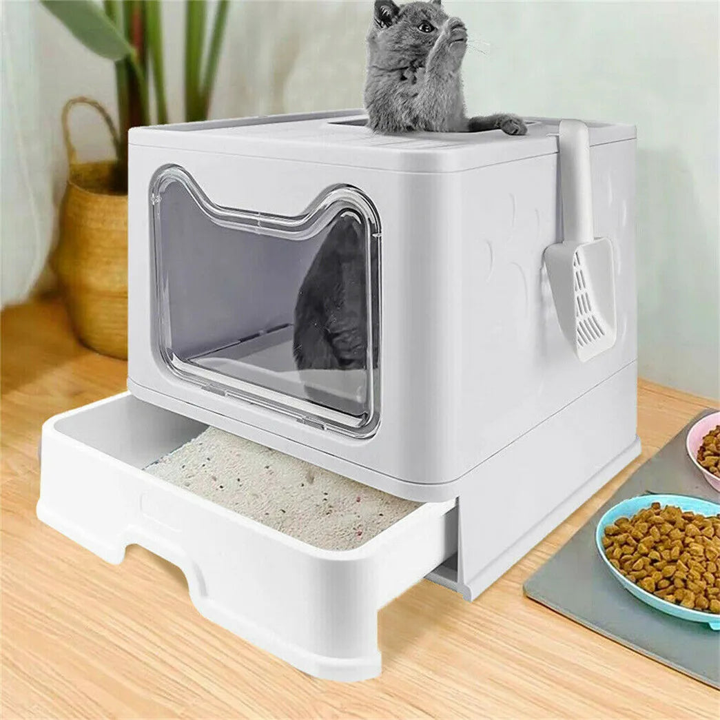 Easy Cleaning Cat Litter Box Large Drawer With Scoop