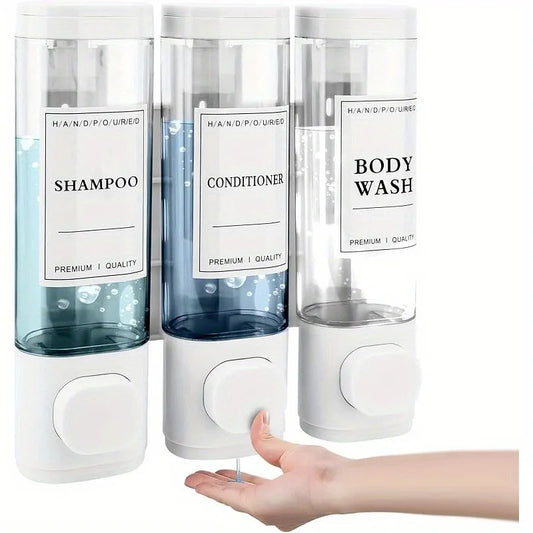 ABS 3 In 1 Wall Mounted Dispenser Shampoo Conditioner Soap
