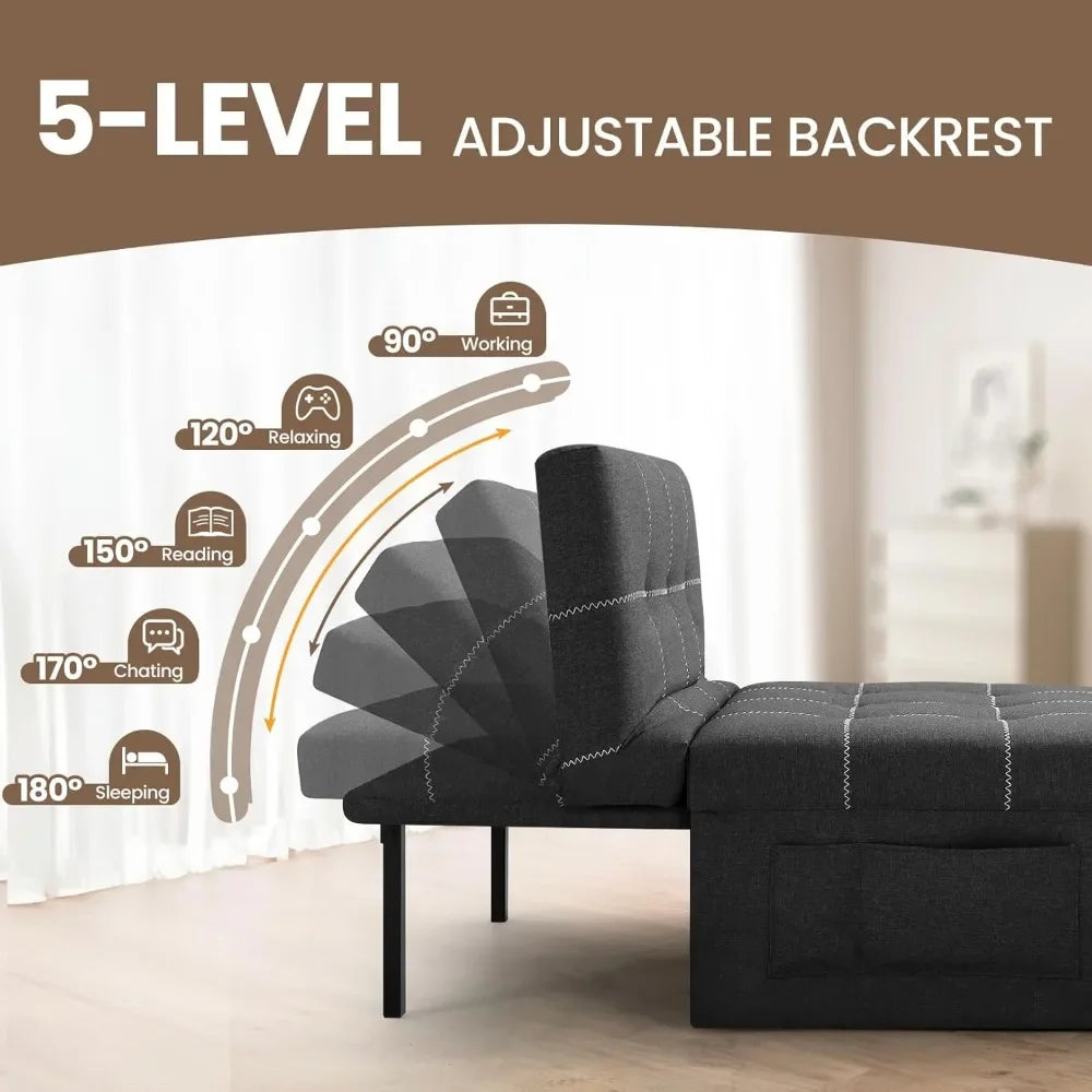 Convertible Sleeper Chair 4 in 1 Multifunctional Foldable Ottoman Bed