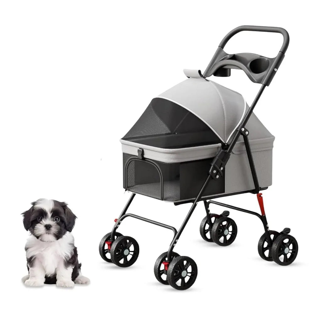 DAFIFY Four Wheel Foldable Pet Stroller For Dogs And Cats