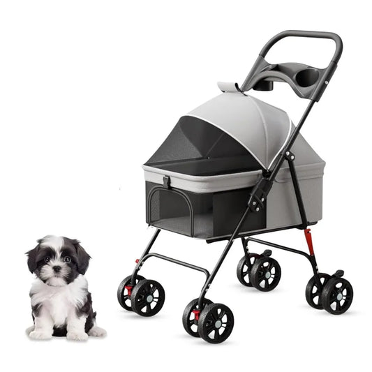 DAFIFY Four Wheel Foldable Pet Stroller For Dogs And Cats
